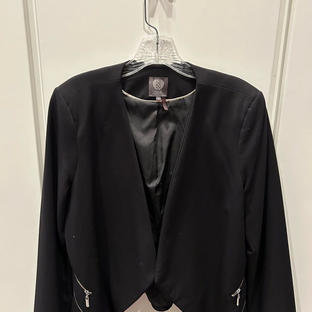 Vince Camuto Black Blazer with Zipper Accents